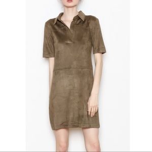 Paper Crane Collared Suede Dress Size Medium, NWOT